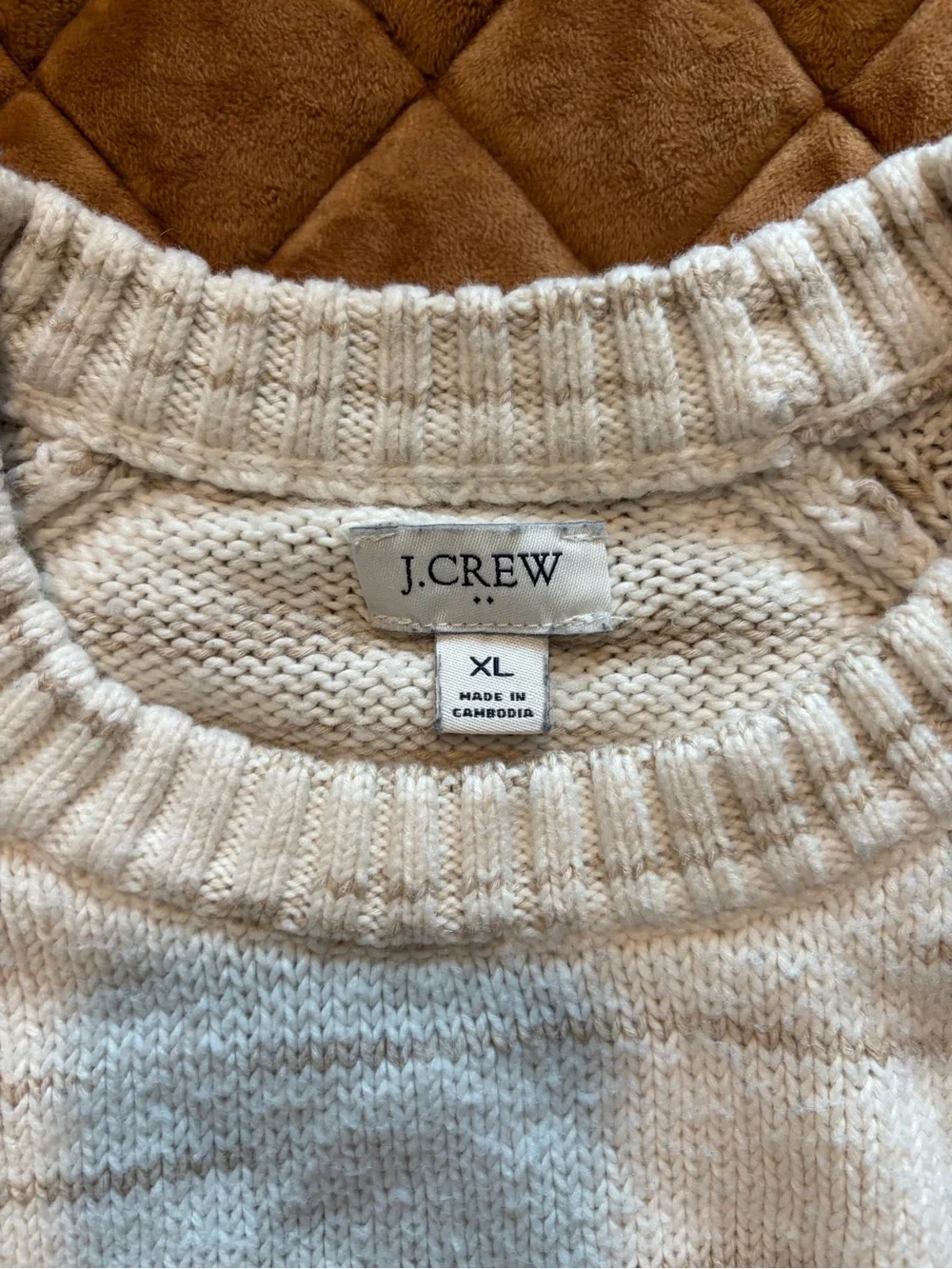 J.Crew raglan space-dyed sweater -Ivory Camel